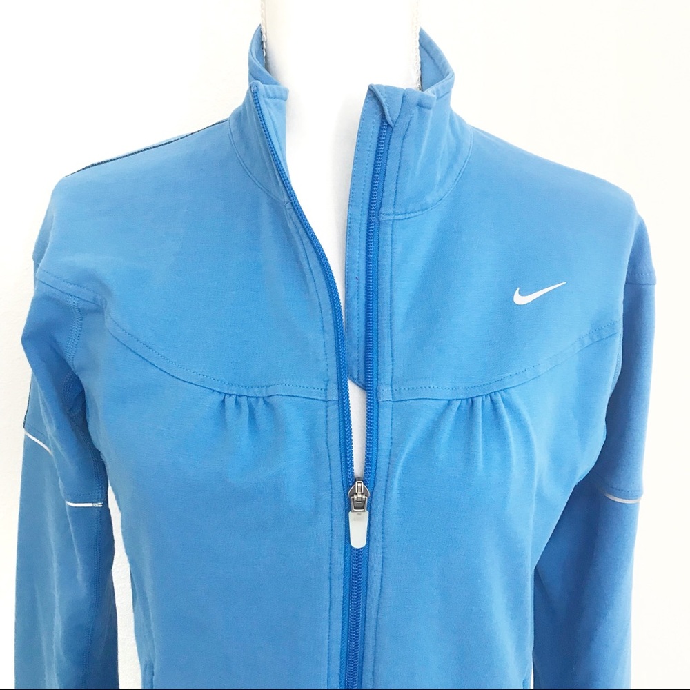 Nike Front Zip Lightweight Workout Jacket Blue - image 2